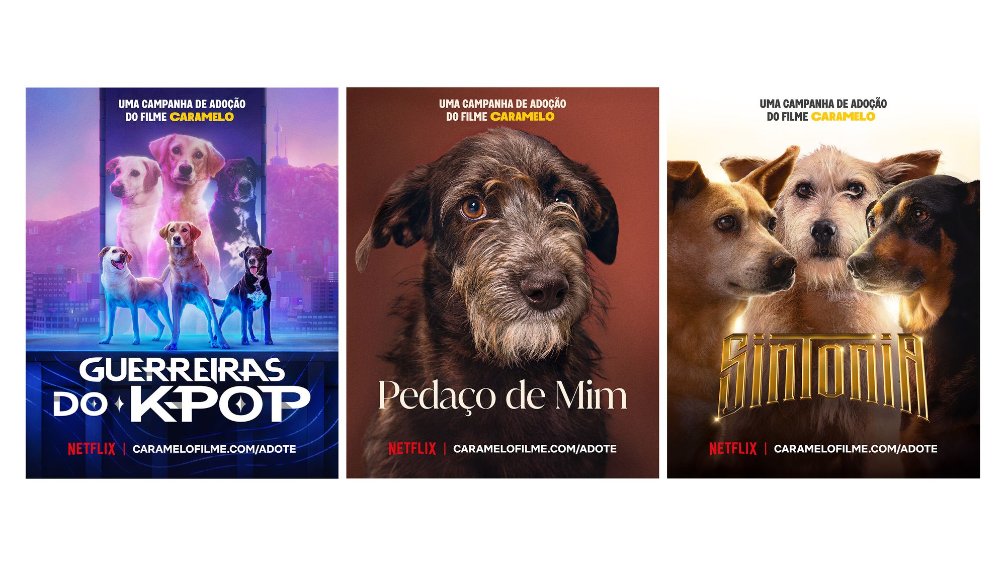 Cachorros dominam pôsteres da Netflix em campanha de adoção