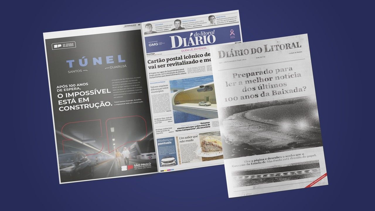 Ação do Governo de SP cria uma capa antiga para anunciar a 'construção do impossível'