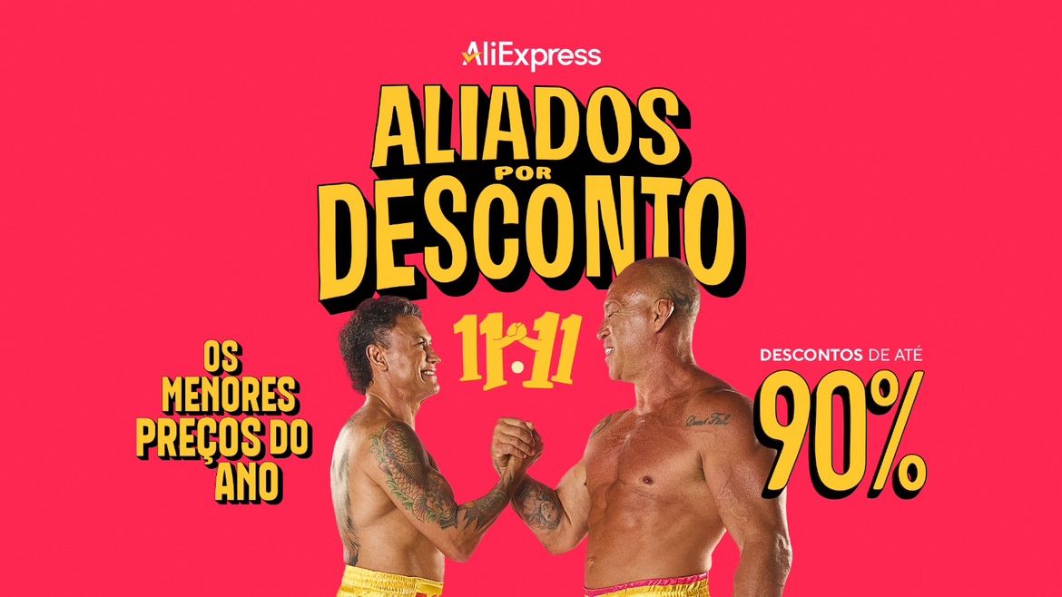 AliExpress lança campanha 11.11 com Popó e Wanderlei Silva