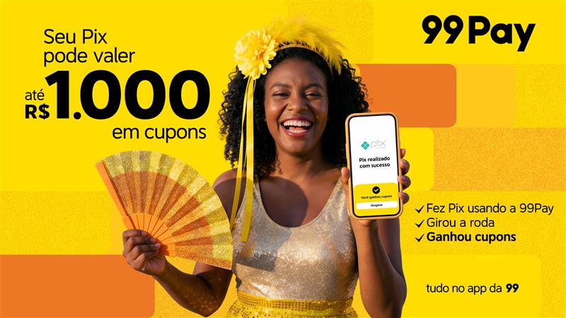 99Pay lança ação de cupons via Pix com foco no Carnaval do Nordeste