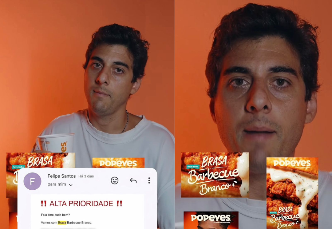 Popeyes e Fabio Brazza chamam público para decidir nome de lançamento