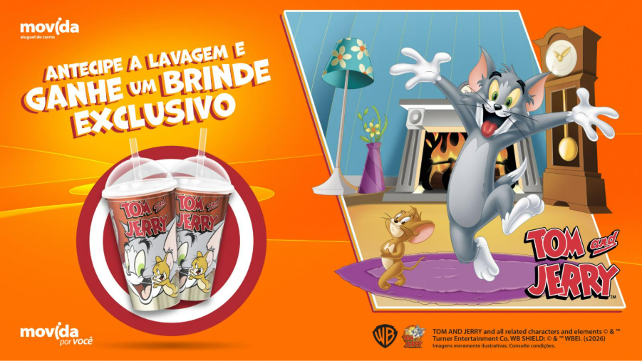 Movida lança campanha com Tom & Jerry e presenteia clientes com copos colecionáveis
