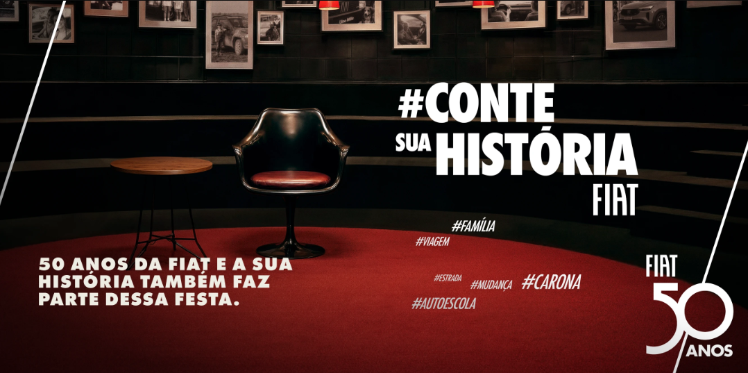 Fiat celebra 50 anos e divulga parceria com o programa 'Que História é Essa, Porchat?'