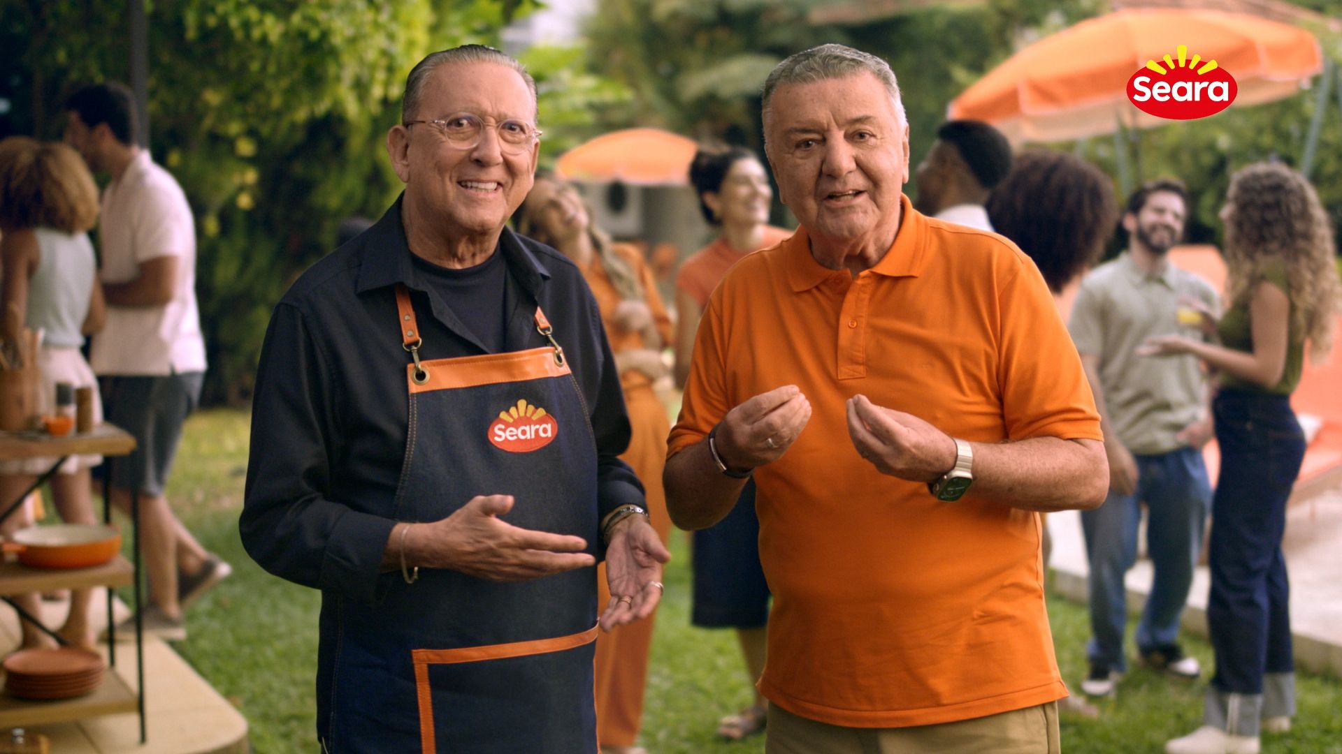 Galvão Bueno e Arnaldo Cezar Coelho apresentam linha de Churrasco da Seara