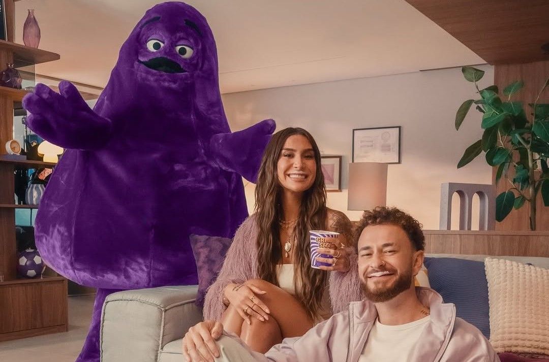 Méqui une Bianca Andrade e Fred para anunciar volta do Shake Grimace